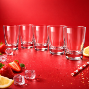 Premium Transparent Glass Tumbler Set with Thick Base (Pack of 6)