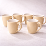 Classic Beige Ceramic Coffee Mug Set (6-Piece Set)