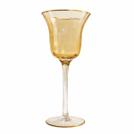 Royal Amber Gold-Rim Decorative Glass Goblet Vase