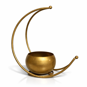 LunaGlow Gold Crescent Candle Holder