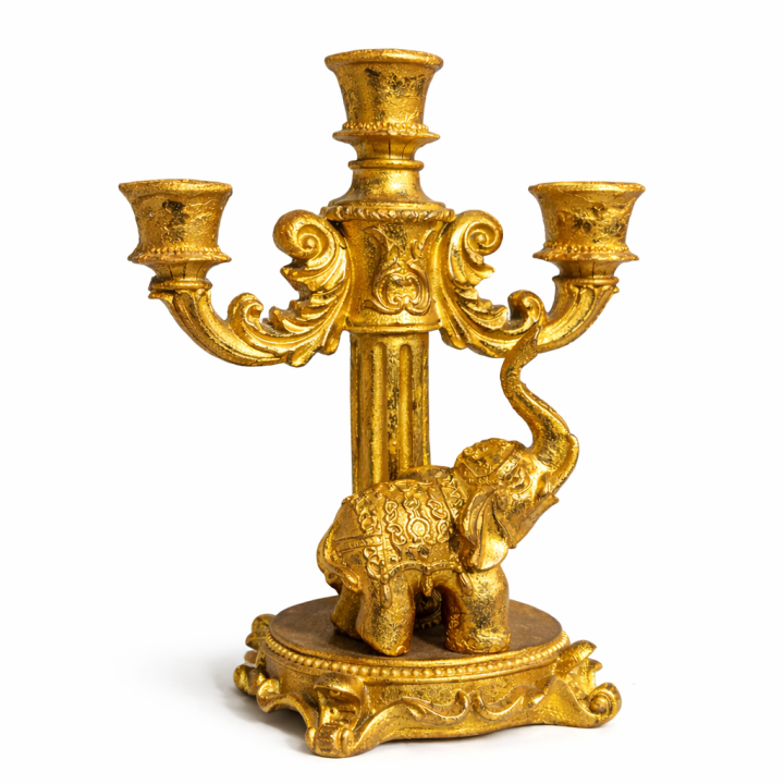 Royal Heritage Elephant Gold Candelabra
