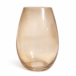 AmberGlow Oval Glass Decorative Vase
