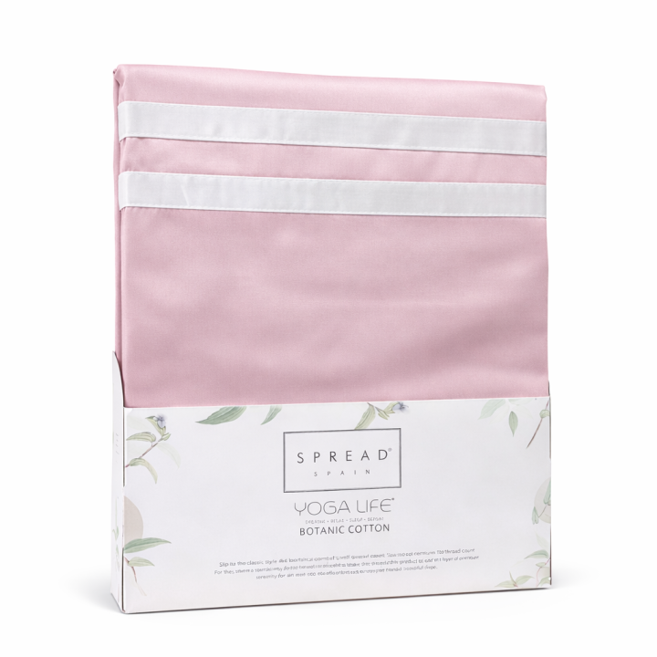 Spread Spain Yoga Life Botanic Cotton Bedsheet Set – Blush Pink