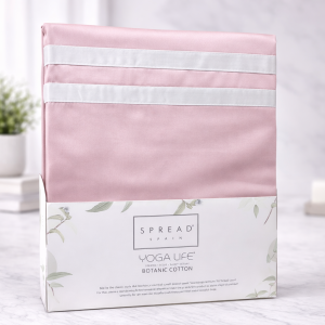 Spread Spain Yoga Life Botanic Cotton Bedsheet Set – Blush Pink